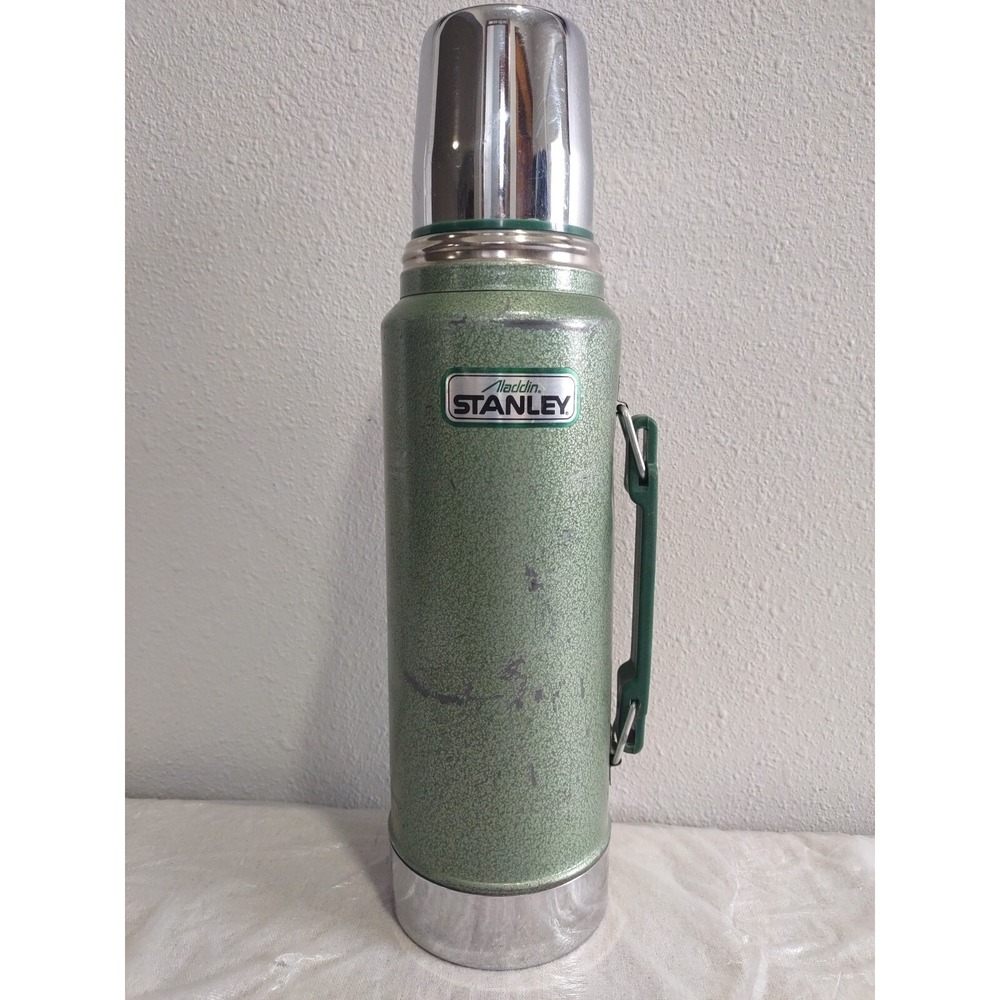 Vintage Aladdin Stanley 1 Quart Vacuum Seal Thermos Cup Lid Green 32oz A-944DH
